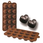 Form aus Silikon für 15 Schokoladenherzen