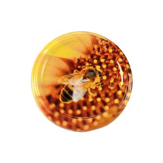 Twist-off-Deckel, Biene auf Pollen, 63 mm, 10 Stück